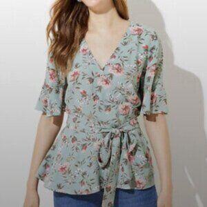 Loft V-Neck Wrap Blouse